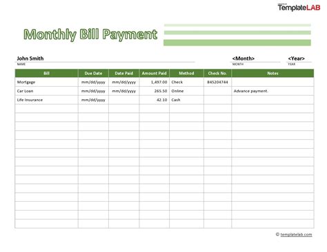 Bill Payment Template