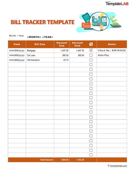 Bill Tracker Template