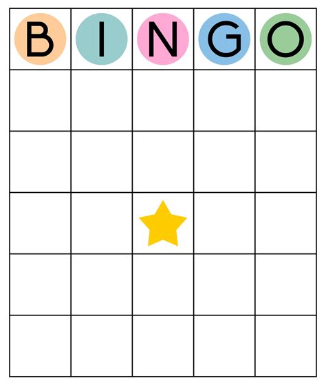 Bingo Game Sheet Template