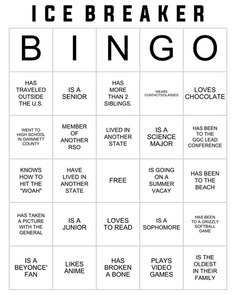 Bingo Icebreaker Template