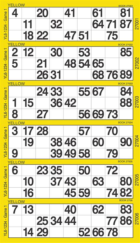 Bingo Tickets Printable