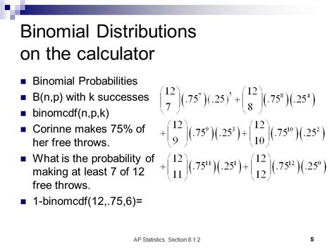 Binomial CDF: Calculating Probabilities of At Least a Given Number of Successes in AP Statistics