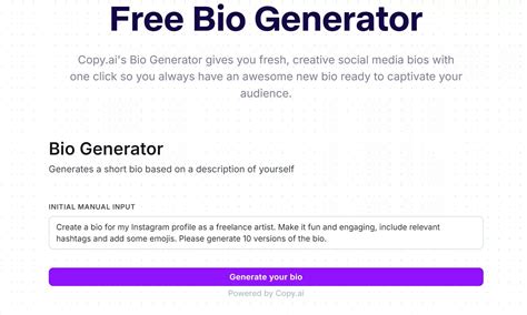 Bio Generator AI: Unleash 10,000+ Unique Bios