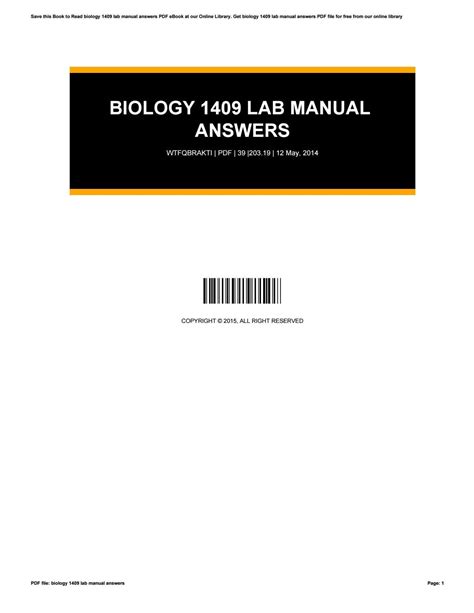 Bio Lab Manual Answer Key 1409 Doc