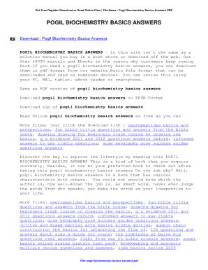 Biochemistry basics pogil answers Ebook Reader