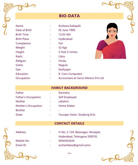 Biodata For Marriage Template