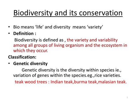 Biodiversity and its Conservation PDF