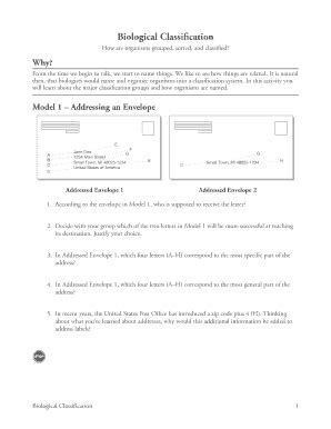 Biological Classification Pogil Addressing An Envelope Answers Reader