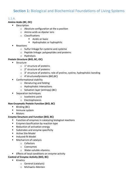 Biological and Biochemical Foundations of Living Systems: