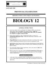 Biology 12 Provincial Exam Study Guide Answers Epub