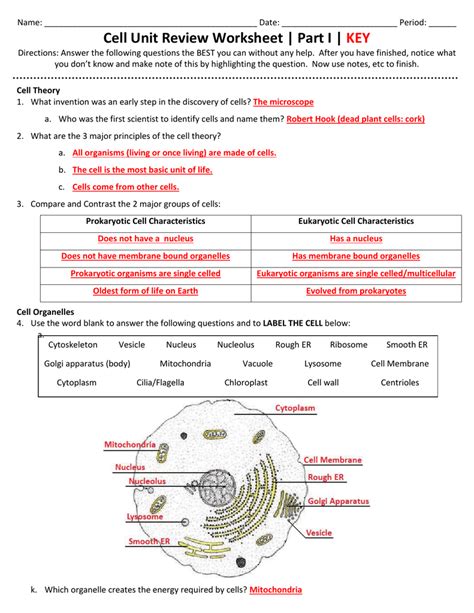 Biology Cell Unit Activity 2 Answers Reader