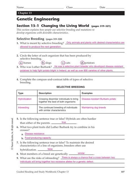 Biology Chapter 13 Answer Key Reader