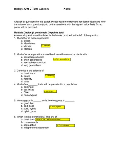 Biology Chapter 7 Test Answers Doc