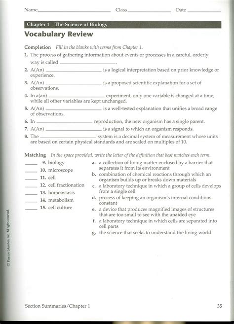 Biology Chapter Vocabulary Review Answers Key Reader