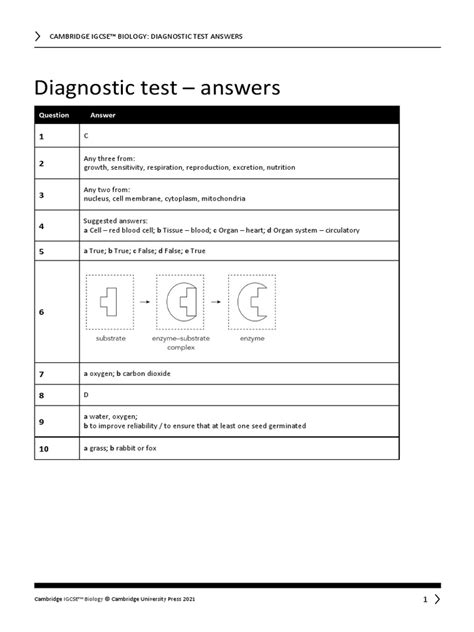 Biology Diagnostic Test 1 Answers Epub