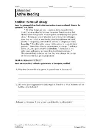 Biology Directed Worksheet Fish Answers Reader