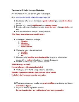 Biology Evolution Webquest Answer Key Reader