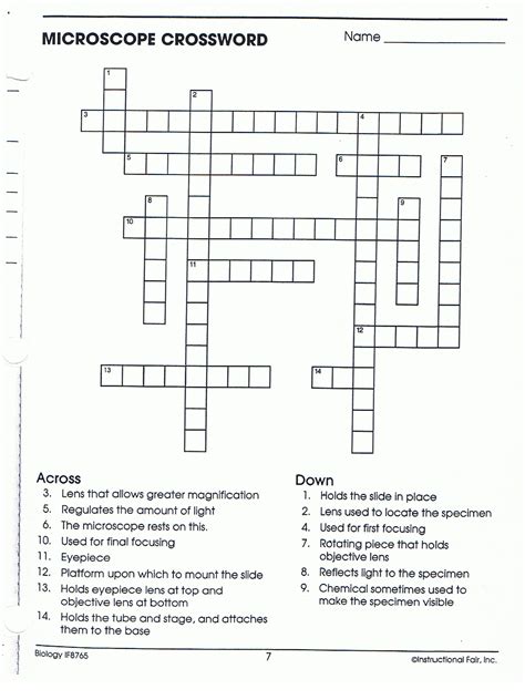 Biology If8765 Microscope Crossword Answer Key Doc