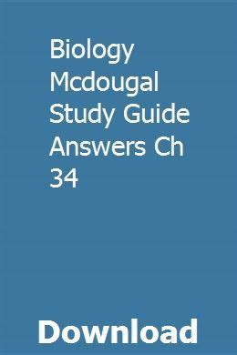 Biology Mcdougal Study Guide Answers Ch 34 PDF
