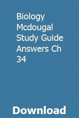 Biology Mcdougal Study Guide Answers Ch 34 PDF