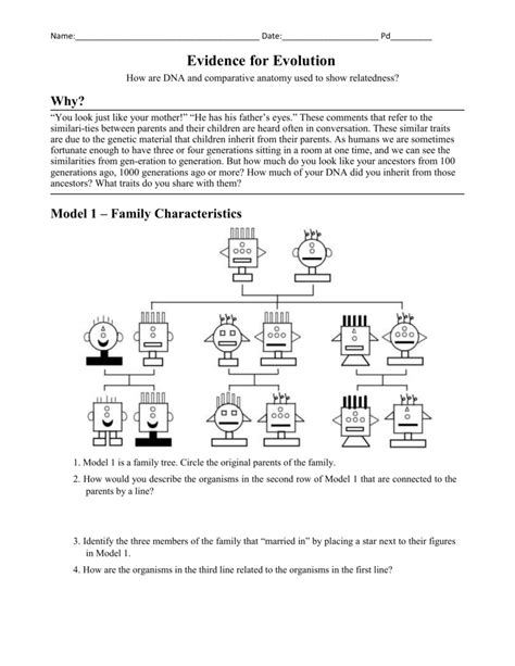 Biology Pogil Answer Key Evidence For Evolution Reader