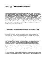 Biology Questions and Answers: Unraveling the Secrets of Life