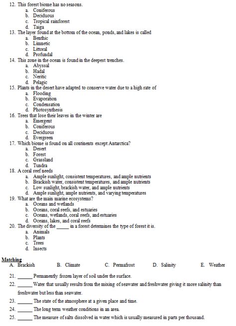 Biology Section 4 3 Biomes Answer Key Doc