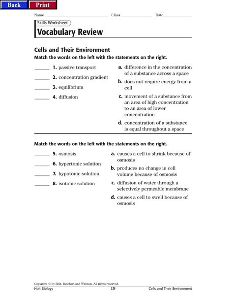 Biology Vocabulary Review Answer Key Reader