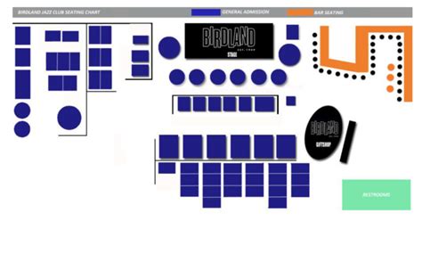 Birdland Jazz Club Seating Chart