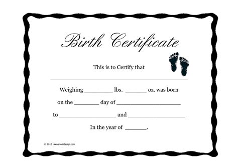 Birth Certificate: