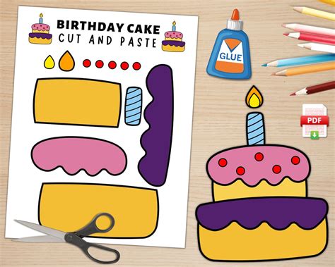 Birthday Cake Craft Printable
