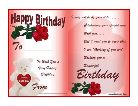 Birthday Card Template Free Printable