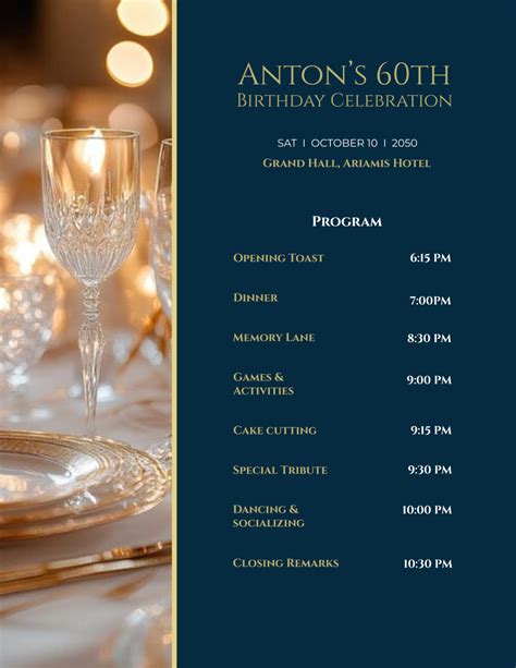 Birthday Celebration Program Template