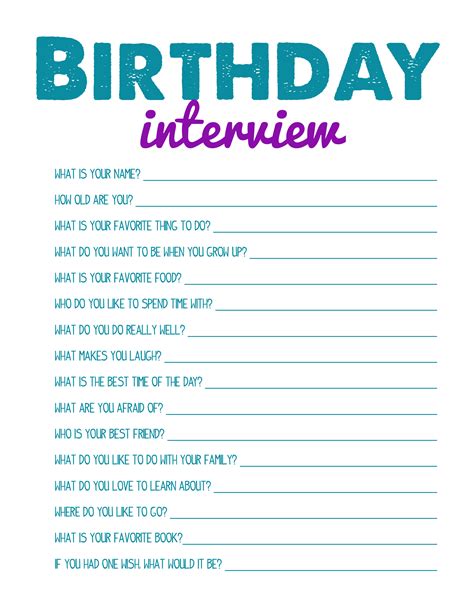 Birthday Game Printables