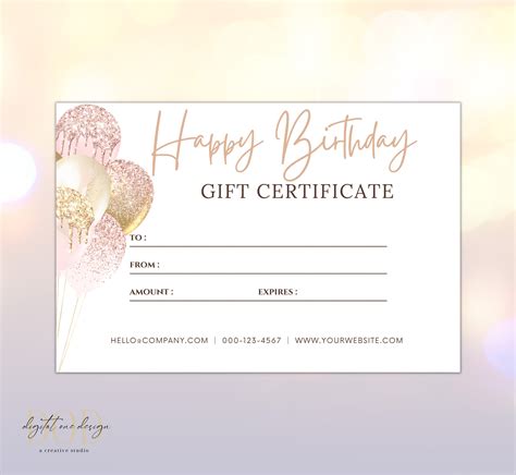 Birthday Gift Card Templates