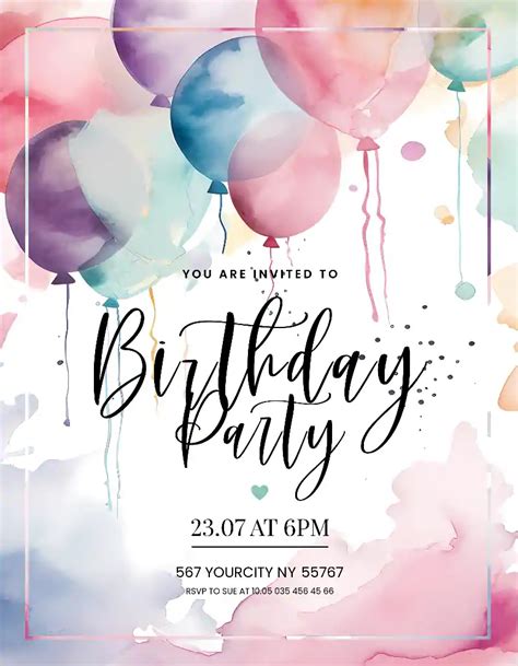 Birthday Party Announcement Template