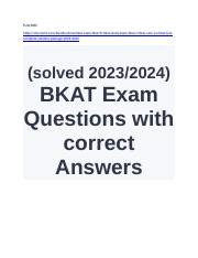 Bkat answer key Ebook Doc