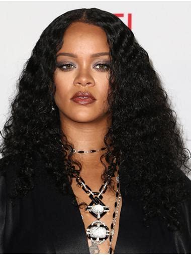 Black 16" Curly Without Bangs Long Rihanna Wigs 2025: Redefining Hair Fashion