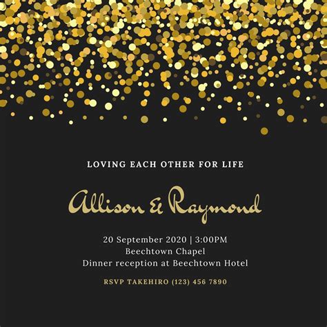 Black And Gold Invitation Template