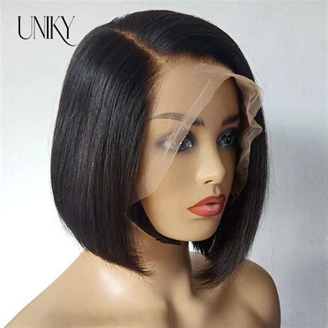 Black Bob Wig Wavy Black Lace Front Bobs Discount Messy Shag Wigs