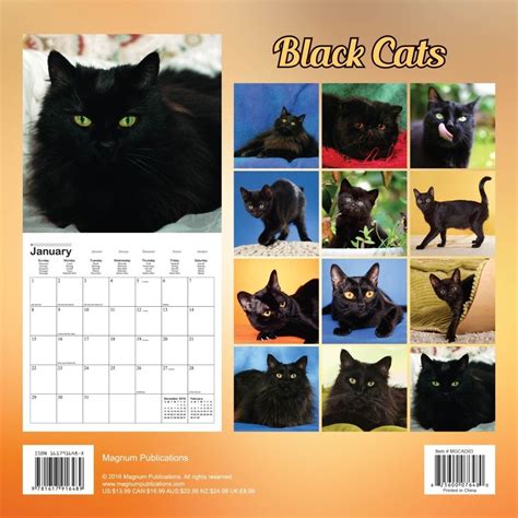 Black Cats Calendar 2017 16 Month Calendar Doc