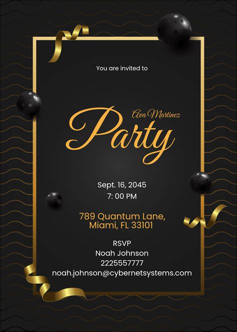 Black Gold Invitation Template