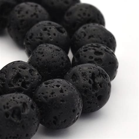 Black Lava Beads: