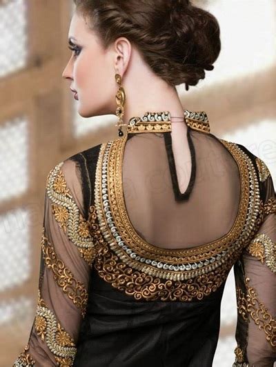 Black Saree Blouse Designs: Exquisite Embroidery and Lace for Captivating Allure