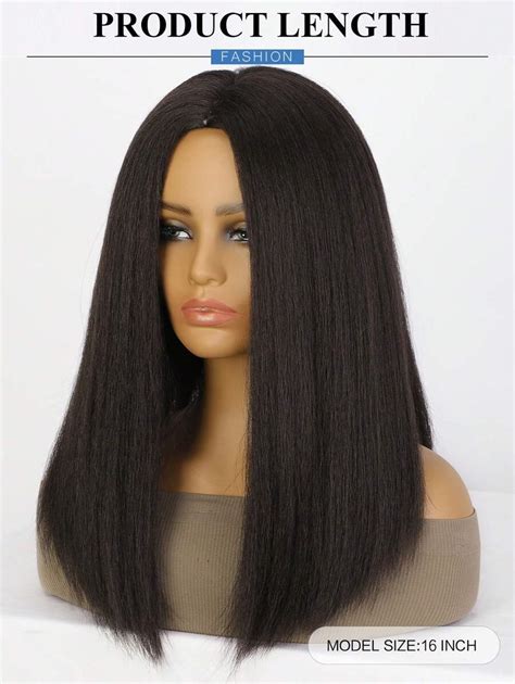 Black Straight Synthetic Tempting Medium Wigs