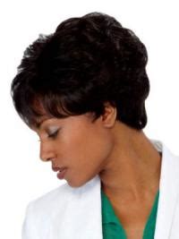 Black Straight Synthetic Traditiona Short Wigs