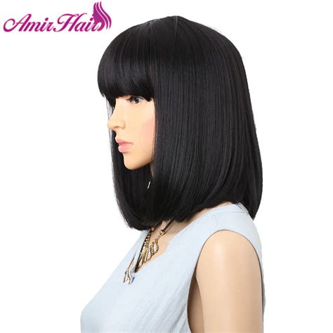 Black Wig Medium Length