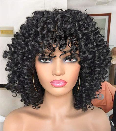 Black Wig VS 2025: 4" Wavy Synthetic Wigs with Bangs