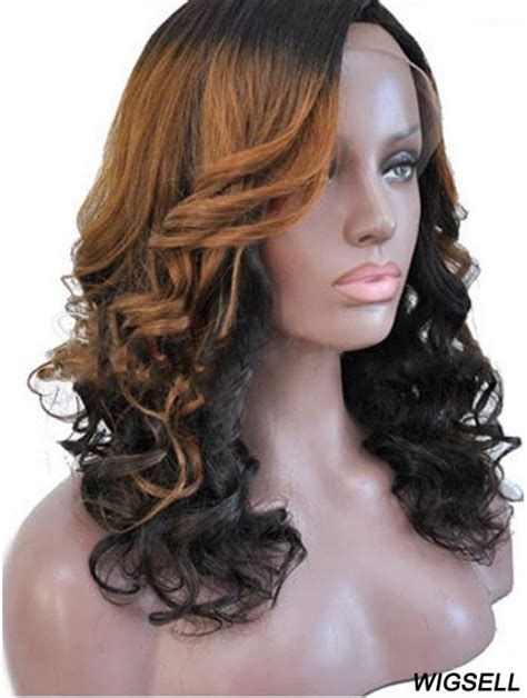 Black Wigs Shoulder Length Wavy Wigs Synthetic Without Bangs Lace Front Wigs