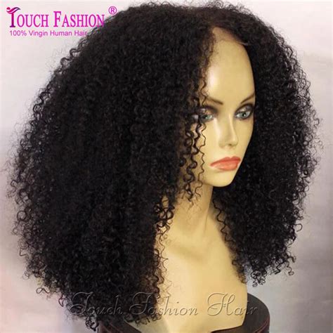 Black Women Mid-length Kinky Curly Lace Front Human Wigs 12 Inches